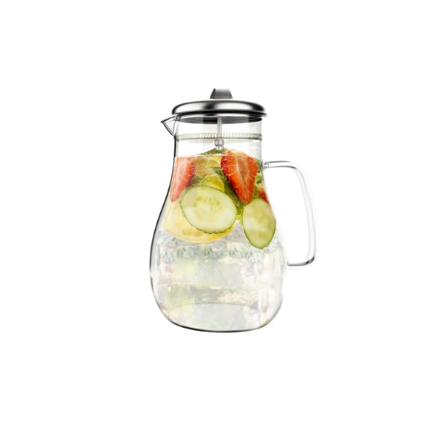 Hastings Home Glass Pitcher, 64-ounce Carafe with Stainless Steel Filter Lid with Heat Resistant to 300F 189789AVW - main